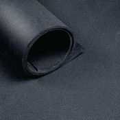Sportbodenbelag B.1,25m L.10m D.6mm schwarz NR/SBR o.Gewebeeinlage