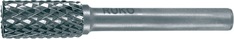 Frässtift ZYAS D.10mm Kopf-L.20mm Schaft-D.6mm HM Blank Verz.KVZ 4 m.Stirn RUKO