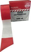 Absperrband L.500m B.80mm rot/weiß geblockt 500m/Karton KELMAPLAST