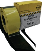 Absperrband L.500m B.80mm gelb/schwarz geblockt 500m/Karton KELMAPLAST