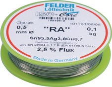 Lötdraht ISO-Core® RA 0,5mm 100g Sn95,5Ag3,8Cu0,7 FELDER