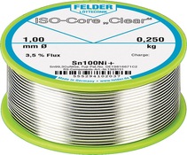 Lötdraht ISO-Core® Clear 1,5mm 100g Sn100Ni+ FELDER