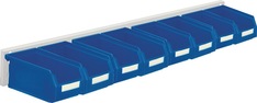 Sichtlagerkastenset H100xB920xT180mm Stahlblech/Polyethylen Ku.blau 8xGr.7