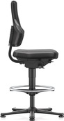 Arbeitsdrehstuhl Nexxit Gleiter+Fußring Kunstleder schwarz Griff grau 570-820mm