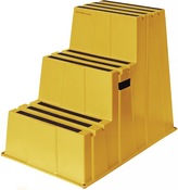 Schwerlasttritt Stufen 3 Plattform-H.730mm Ku.gelb