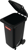 Müllgroßbehälter 120l HDPE grau fahrbar,m.Fußpedal SULO