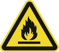 Warnzeichen ASR A1.3/DIN EN ISO 7010 200mm Warnung feuergefährliche Stoffe Folie