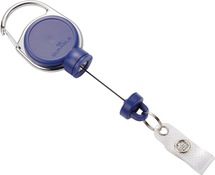 Ausweishalter ext.Stark-mit Druckknopfschlaufe Band-L.600mm blau DURABLE
