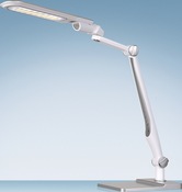 Schreibtischleuchte LED Multiflex weiß/silber H.600mm m.Standfuß u.Klemme STYRO