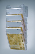 Wandprospekthalter 5 Fächer DIN A4 Ku.glasklar