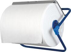 Wandhalter für Putztuchrollenbis 400 mm breite, Metall blau, BxTxH 500x230x312 mm