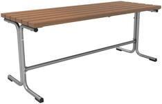 Tisch mit Tischplatte aus Bambusbelattung Savanna, Füße aus Rundrohr mobil BxTxH 1770x712x733 mm
