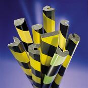 Warn- und Schutzprofil, Kantenschutz, Trapez, 40x40 mm, gelb/schwarz, magnetisch, Länge 1000 mm