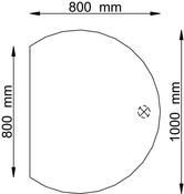 Anbautisch, rund, BxTxH 1000x800x685-810 mm, Platte buche, Stützfuß weißalu