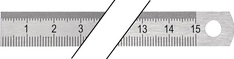 Stahlmaßstab L.150mm rostfr.Stahl biegsam Teilung B=mm/1/2mm PROMAT