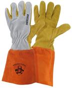 Schweißerschutz-Handschuhe Prousoud, Farbe gelb/natur/orange, Gr.10