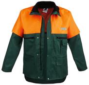 Waldarbeiter-Jacke, grün/orange mitKWF-Schnittschutzeinlage,Gr.M