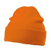 Stickmütze klassisch, KnittedCap,Farbe orange