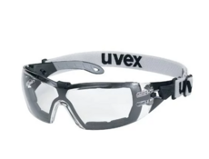 Schutzbrille uvex pheos, Scheiben klar, Farbe schwarz/grün, UV400, W 1 FT KN CE