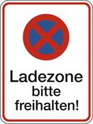 Hinweisschild, Ladezone bitte freihalten, Alu, 300x400 mm