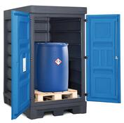 Gefahrstoff-Depot aus Polyethylen, zur Lagerung von 2 Fässern a 200 l, Auffangvolumen 240 l, BxTxH 1140x1410x1980 mm