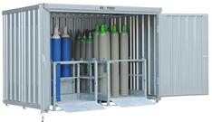 Safe-Gasmagazin, Verzinkt, ohne Boden, BxTxH 3005x2170x2250 mm, montiert, Kapazität 66 Flaschen 50 l