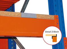 Spanplattenauflage 38 mm, inkl. Z-Blech, für Regal-BxT 1350x1100 mm, Fachlast 670 kg
