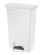 Tret-Abfallsammler, Kunststoff, Volumen 50 l, BxTxH 456x292x720 mm, Pedal an breiter Seite, weiß