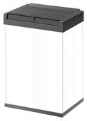 Großraum-Abfallbox, Volumen 35 l, BxTxH 340x260x500 mm, Gehäuse Stahlblech weiß, Kunststoff-Schwingdeckel schwarz