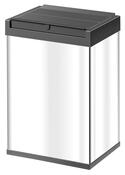 Großraum-Abfallbox, Volumen 35 l, BxTxH 340x260x500 mm, Gehäuse Edelstahl, Kunststoff-Schwingdeckel schwarz