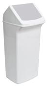 Abfallbehälter mit schwenkbarer Einwurfklappe im Deckel, Volumen 40 l, BxTxH 320x366x747 mm, Farbe weiß/grau