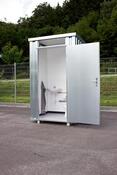Toilettenbox, verzinkt, inkl. Eckwaschbecken und Tiefspülklosett, BxTxH 1400x1250x2425 mm