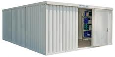 Isolierter Lagercontainer, 3 Module, montiert, mit Isolierfußboden, RAL 9002 grauweiß, BxTxH 3050x6520x2500 mm