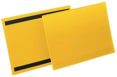 Magnetische Kennzeichnungstasche A4 hoch, BxH 210x297 mm, mit zwei rückseitigen Magnetstreifen, gelb, VE 50 Stück