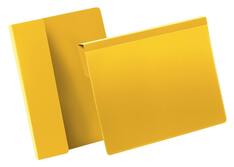 Kennzeichnungstasche mit Falz, A5 Querformat, BxH innen 210x148 mm, Farbe gelb, VE 50 Stück