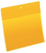 Neodym-Magnettasche A5 quer, BxH 210x148 mm, starke Haftkraft durch zwei Neodym-Stark-Magnete, gelb, Pack mit 10 Stück, Mindestabnahme 2 Pack
