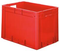 Schwerlast-Euronormbehälter, PP, Wände + Boden geschlossen, LxBxH 400x300x175 mm, Farbe rot, VE 4 Stück