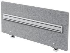 Akustikwand mit Halterung u. Orgaschiene, für 1600 mm Tisch, BxTxH 1795x25/50x500 mm, grau