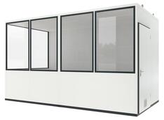 Mehrzweckraum, Elektropaket Office-Ausführung, für den Innenbereich, Fläche 10,4 qm, 12 Elemente, BxTxH 4560x2280x2680 mm