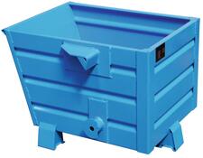 Stapel-Muldenkippbehälter, Volumen 0,3 cbm, LxBxH 800x600x600 mm, Traglast 500 kg, RAL 5012 lichtblau