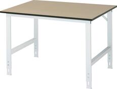 Arbeitstisch, Grundtisch, stufenlos manuell höhenverstellbar, Platte MDF 22 mm, BxTxH 1250x1000x760-1080 mm, RAL 7035