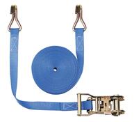 Zweiteiliger Zurrgurt, mit Spitzhaken, 1000 daN zul. Zugkraft in der Umreifung, Gurtbreite 25 mm, Länge 4 m, Farbe blau, VE 4 Stück