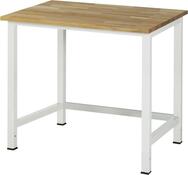 Werktisch, Grundtisch, Unterbau 45x45 mm, Platte Buche, BxTxH 1000x800x825 mm, RAL 7035