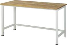 Werktisch, Grundtisch, Unterbau 45x45 mm, Platte Buche, BxTxH 1500x800x825 mm, RAL 7035