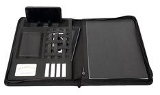 Reißverschlußmappe RPET, BxTxH 265x40x335 mm, 1 Tabletfach, 1Tabletaufsteller, Visitenkartenfächer, schwarz