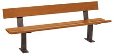 Sitzbank, L 2000mm, Tropenholz 36 mm, Lasur Eiche hell, 2 Füße aus Stahl 80x80 mm,grau lackiert, Montage:Bodenplatte