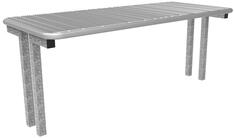 Tisch mit Drahtgitterplatte, Füße feuerverzinkt, ortsfest zum Einbetonieren BxTxH 1795x770x730 mm, RAL 9006
