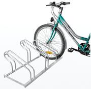 Fahrradständer, Stahl verzinkt, einseitig, 3er-Stand, Radabst. 350 mm, Gesamtl. 1050 mm