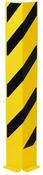 Anfahrschutz, Stahl-Winkel, kunststoffbeschichtet gelb/schwarz, Höhe 1200 mm, Stärke 6 mm,Querschnitt 160 mm