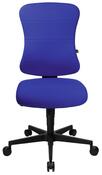 Bürodrehstuhl, Sitz-BxTxH 500x480x420-550 mm, Lehnenh. 600 mm, Synchronm., Muldensitz mit Federkissen, royalblau